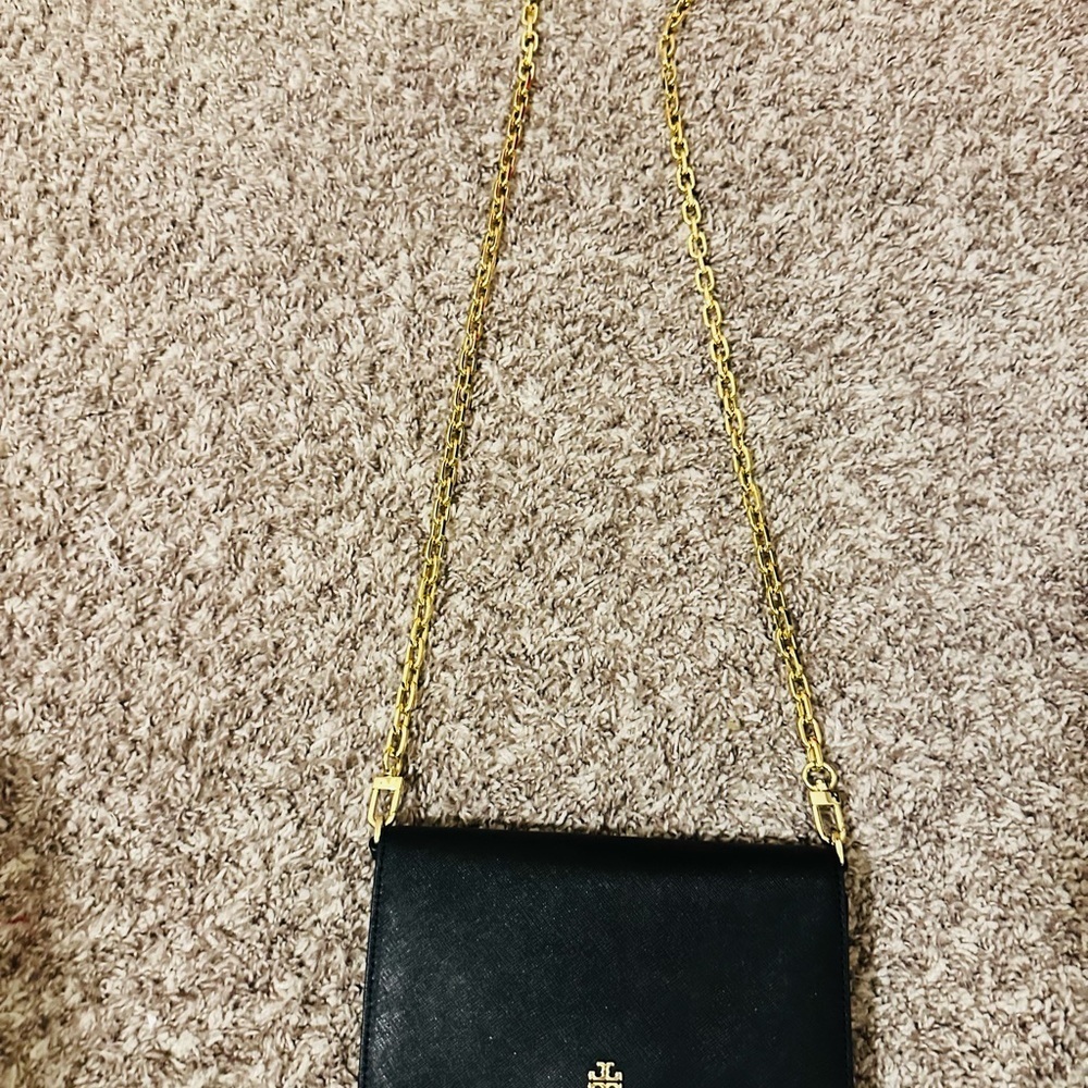 Tory Burch Black and Gold Crossbody Bag